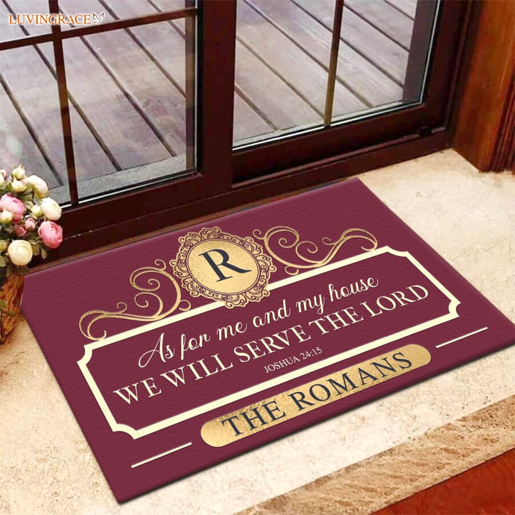 Color Options Family Home Serve The Lord Personalized Doormat