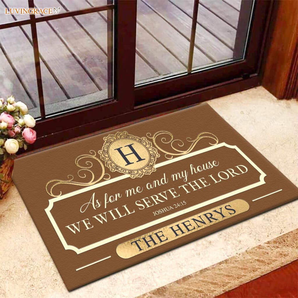 Color Options Family Home Serve The Lord Personalized Doormat