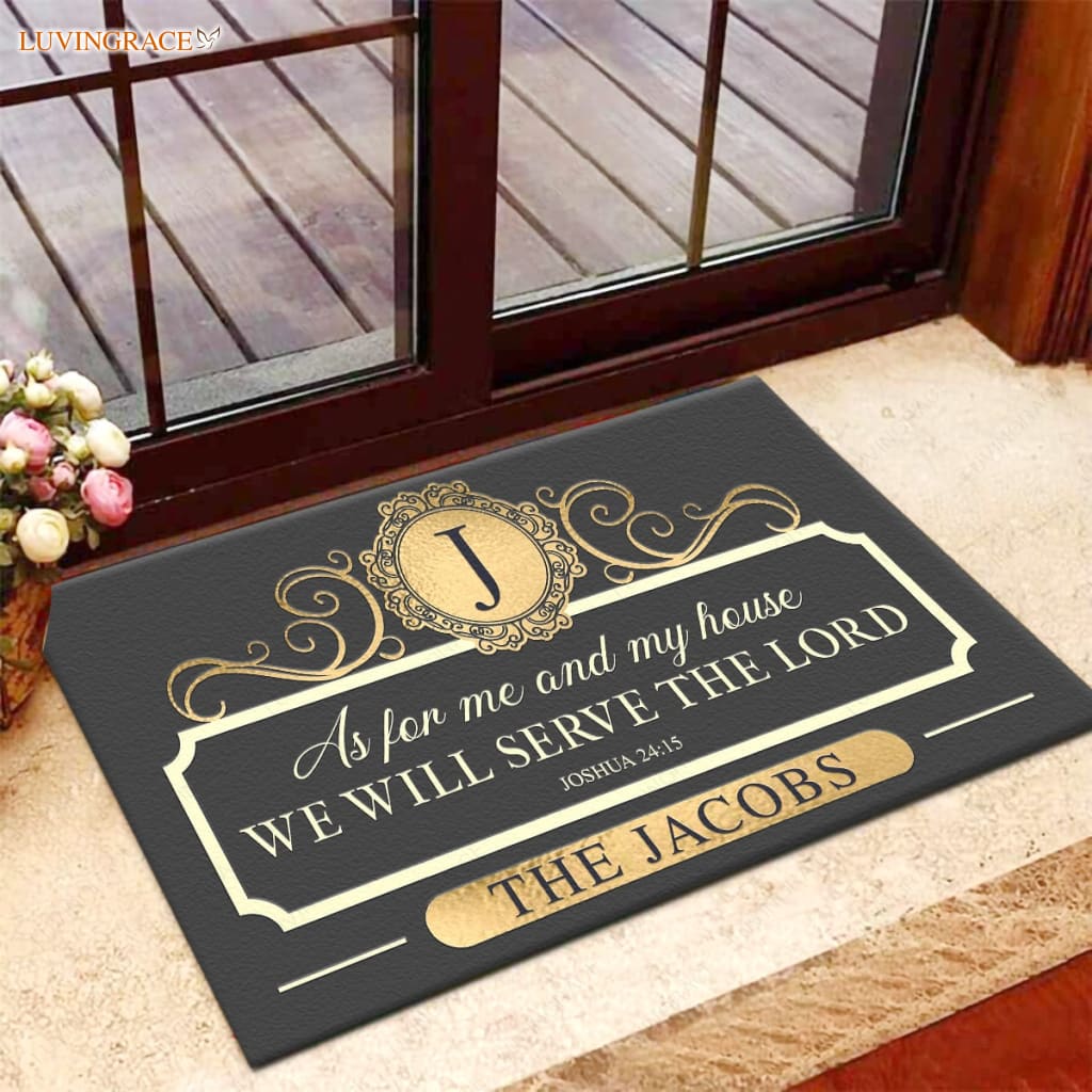 Color Options Family Home Serve The Lord Personalized Doormat