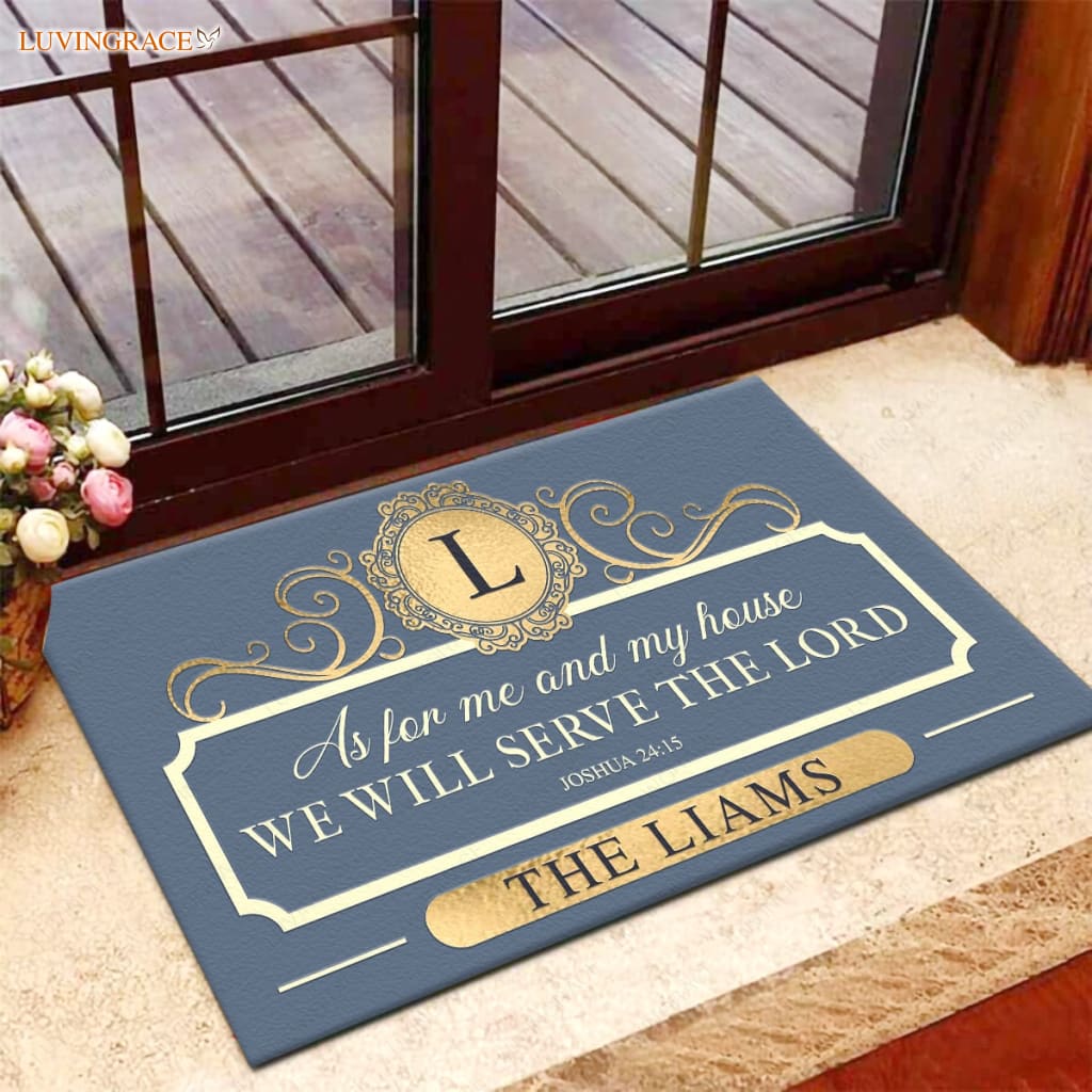 Color Options Family Home Serve The Lord Personalized Doormat