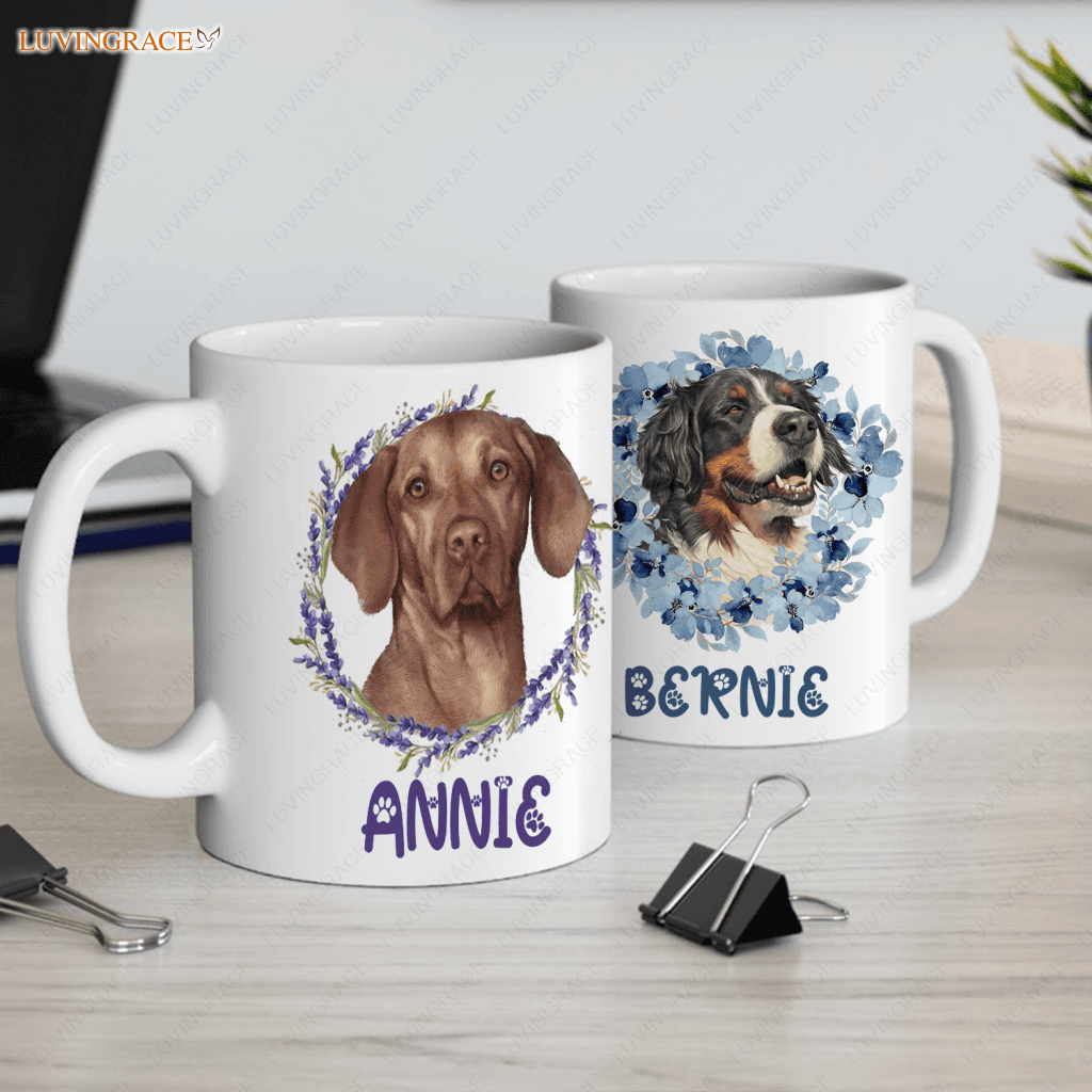 Colored Pencil Pet Portraits Mug From Photo - Personalized Custom Ceramic