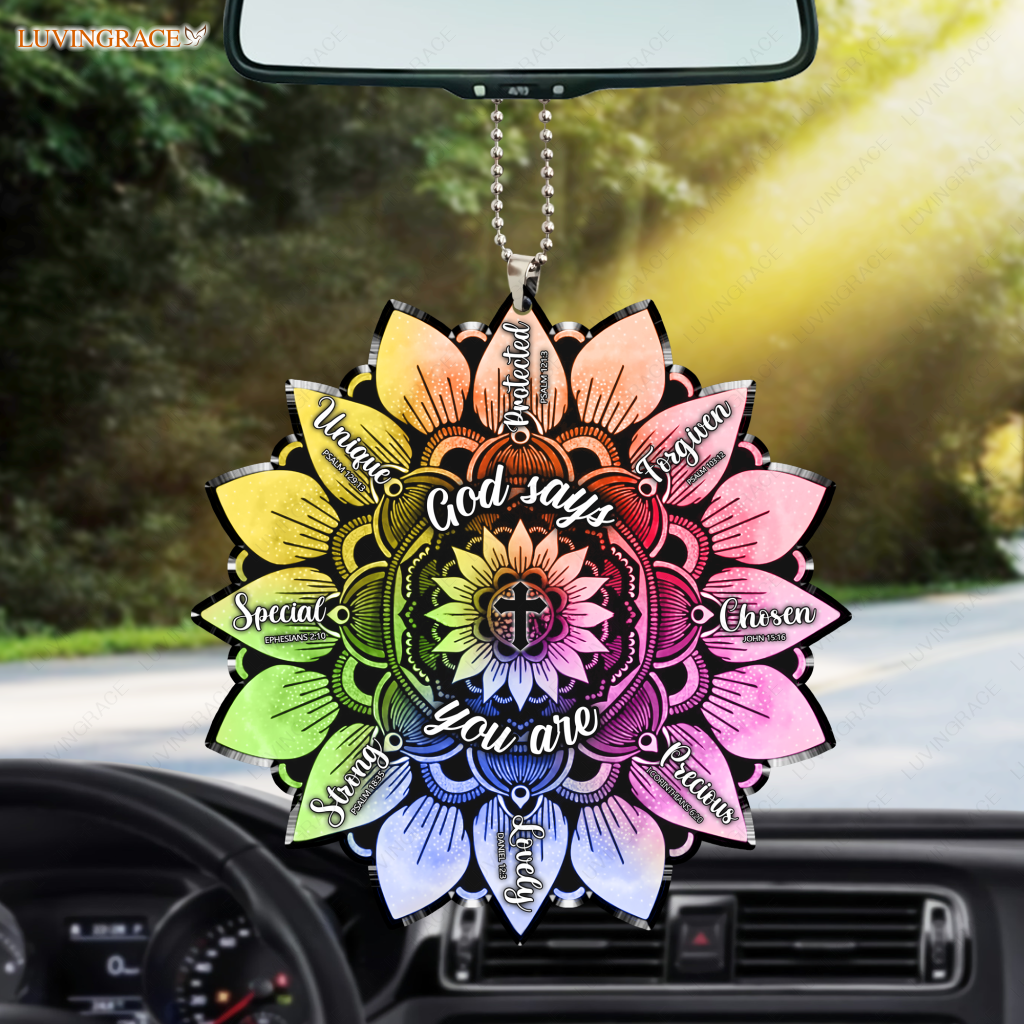 Colorful Sunflower You Are Chosen Ornament