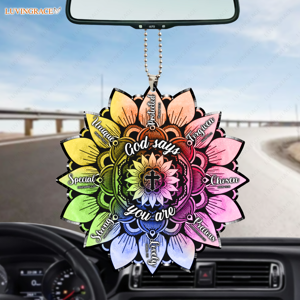 Colorful Sunflower You Are Chosen Ornament