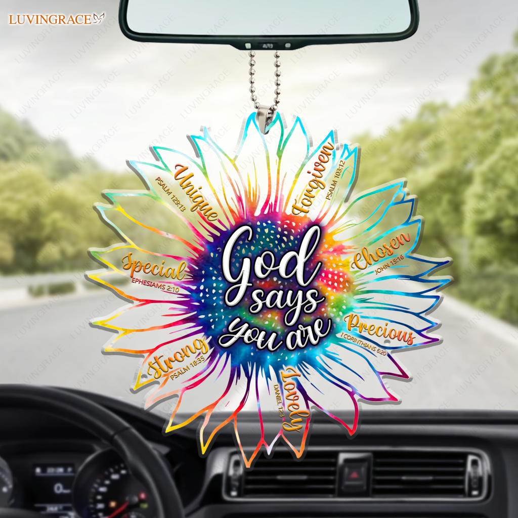 Colorful Tie Dye Flower God Says You Are Acrylic Ornament