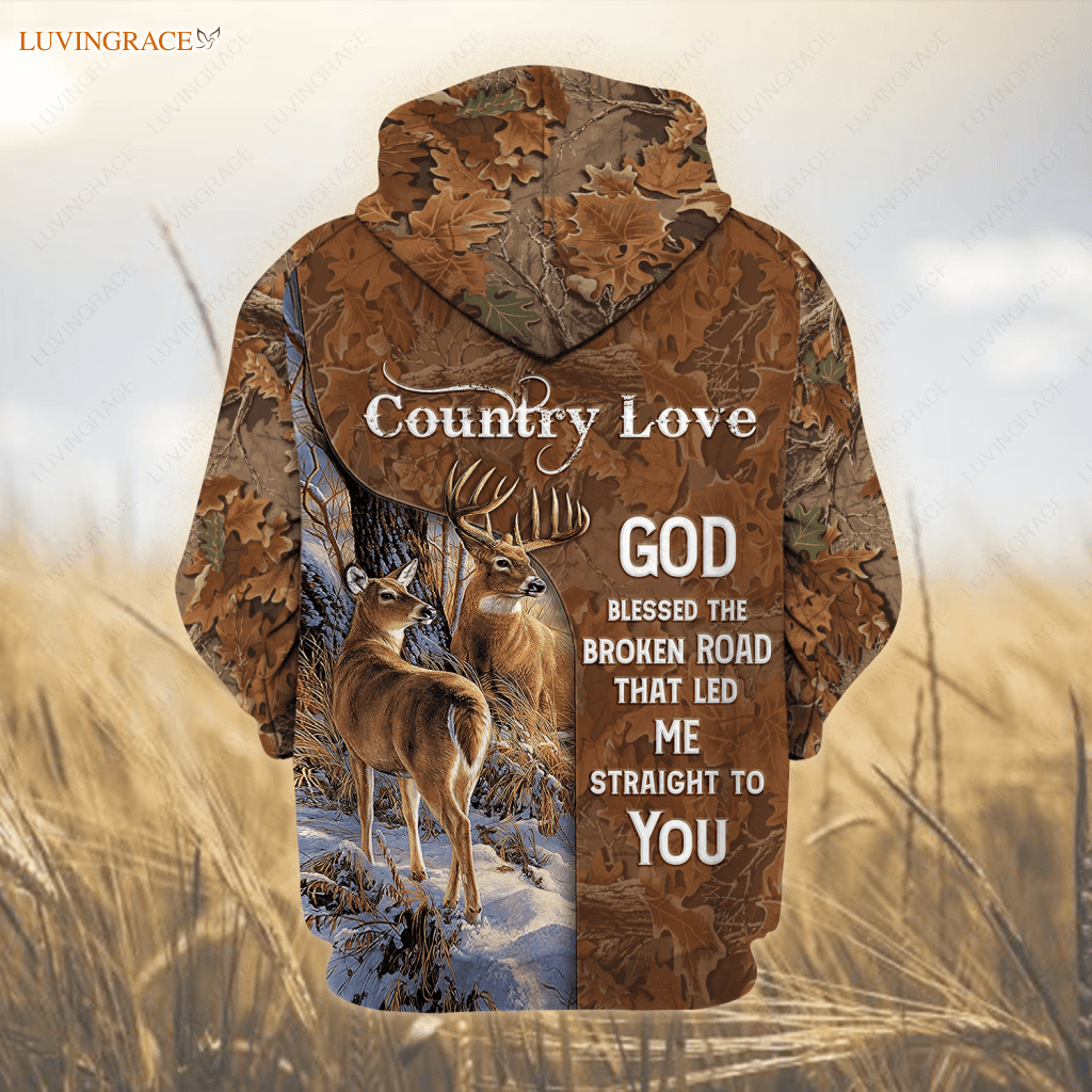 Country Love Deer God Blessed Hoodie