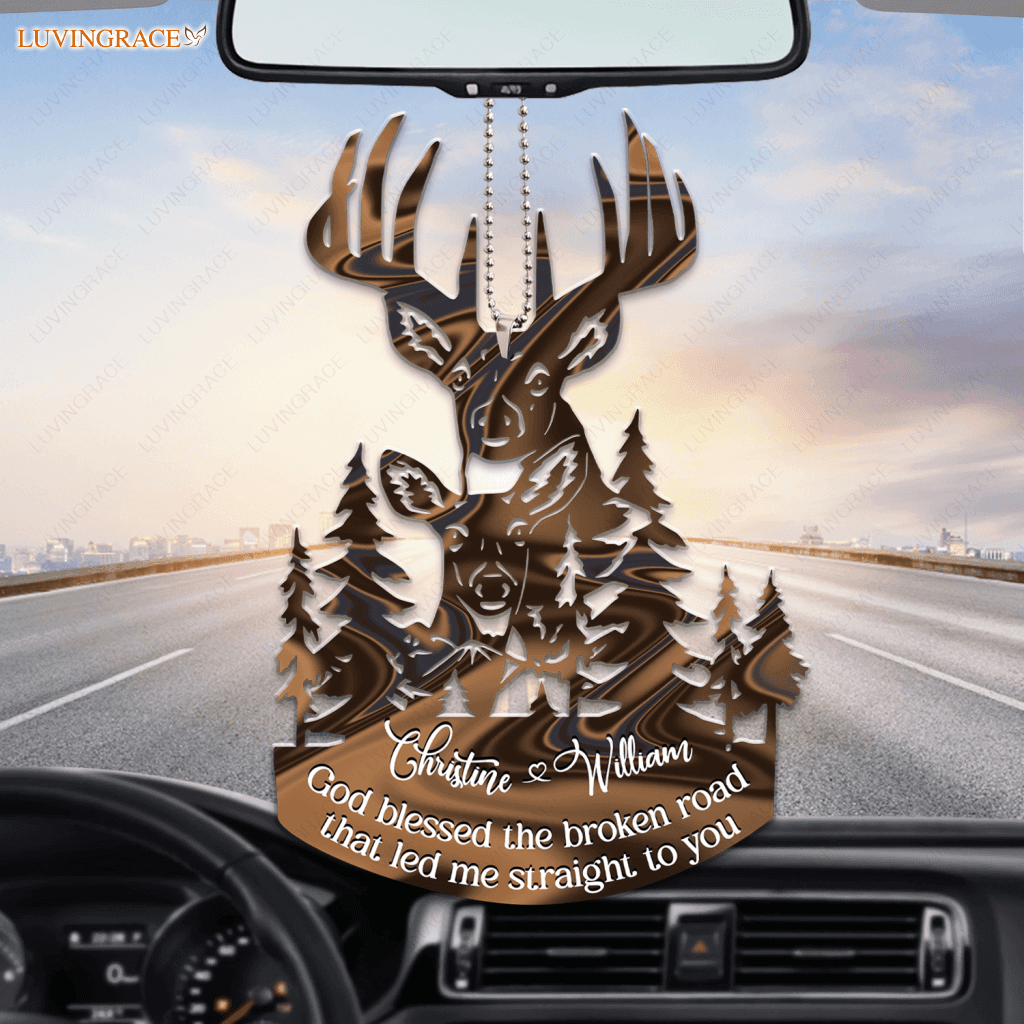 Couple Buck And Doe God Blessed Personalized Ornament