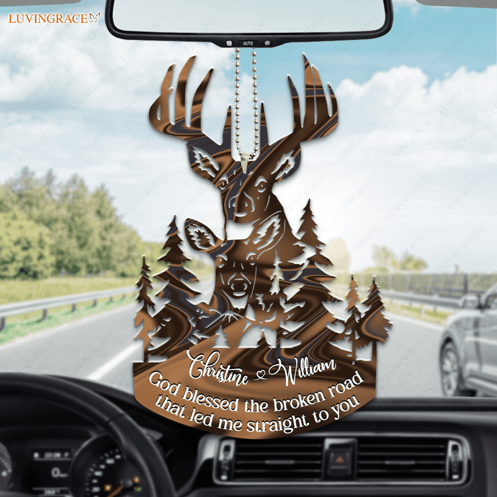 Couple Buck And Doe God Blessed Personalized Ornament