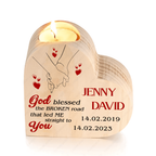 Couple Holding Hand God Blessed Personalized Candle Holder