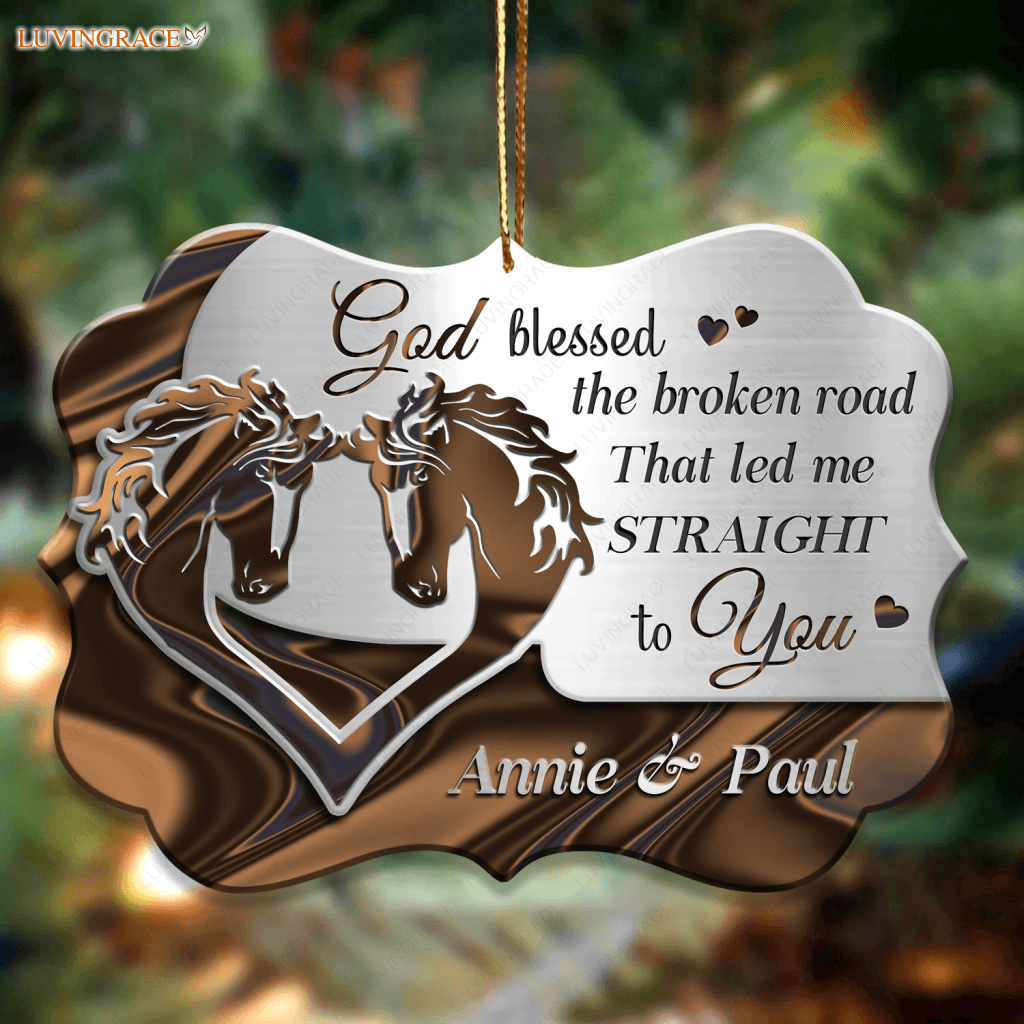 Couple Horse God Blessed Personalized Aluminum Ornament