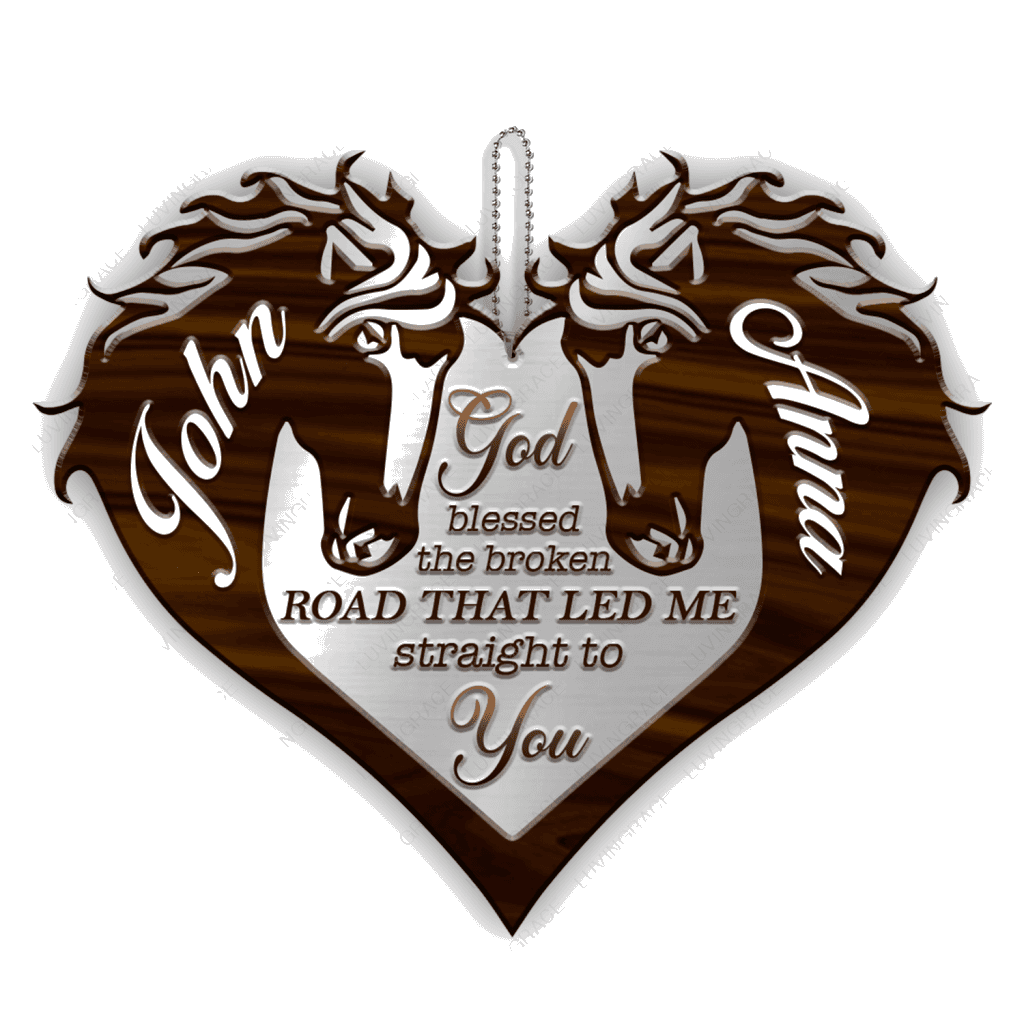Couple Horse God Blessed Personalized Ornament