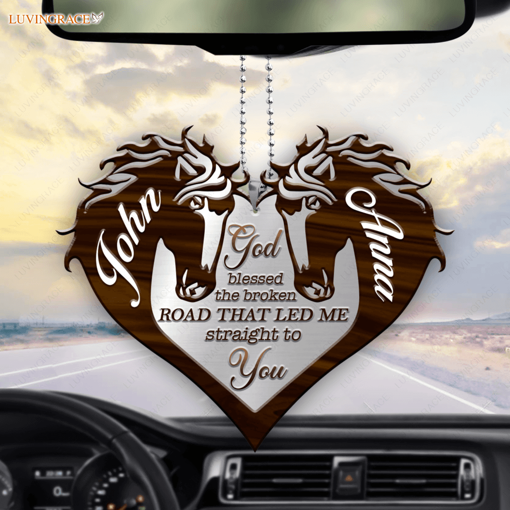 Couple Horse God Blessed Personalized Ornament
