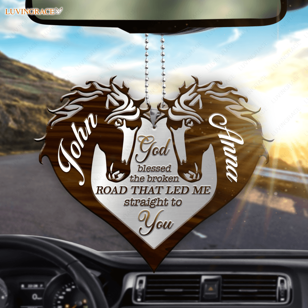 Couple Horse God Blessed Personalized Ornament