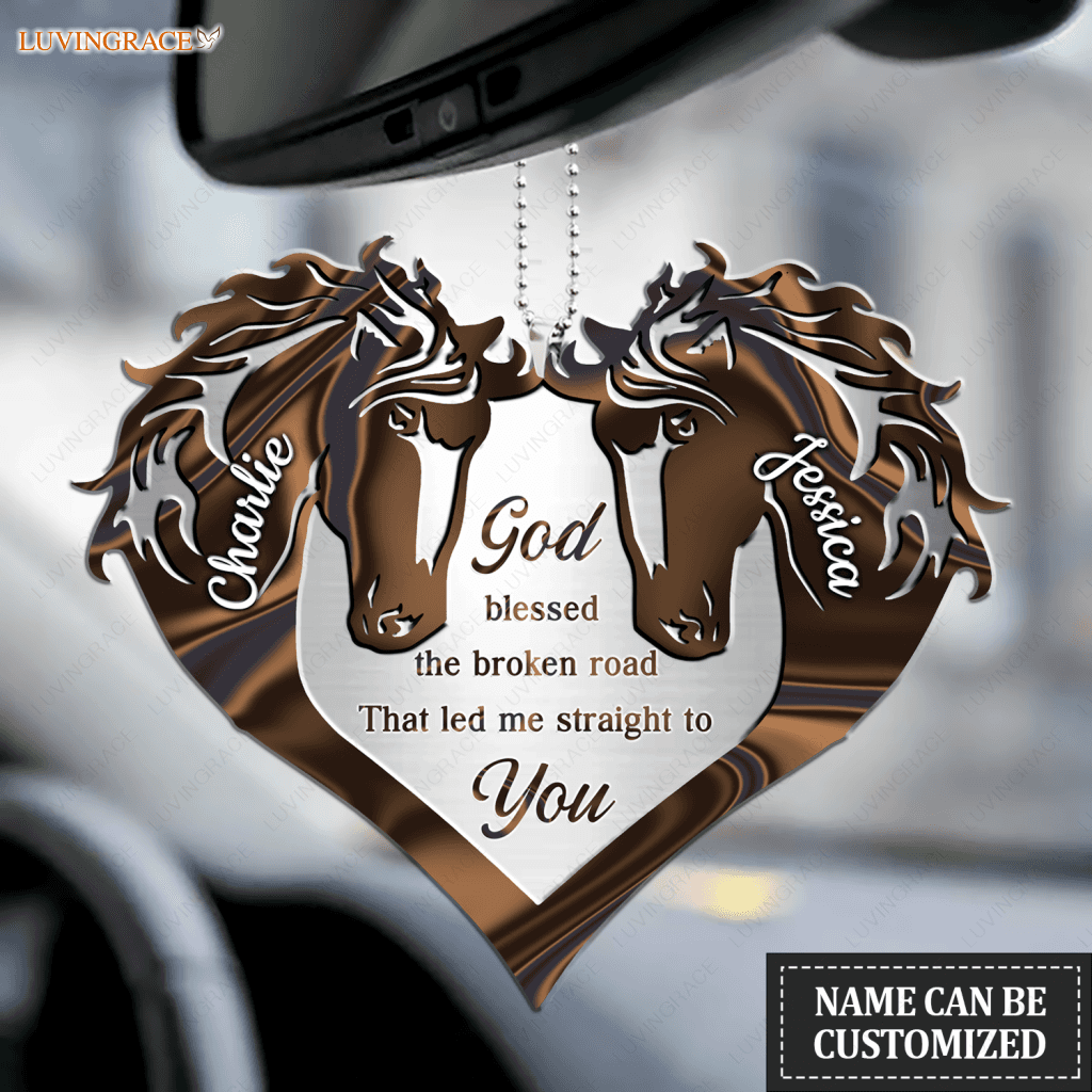 Couple Horse Heart God Blessed Personalized Ornament