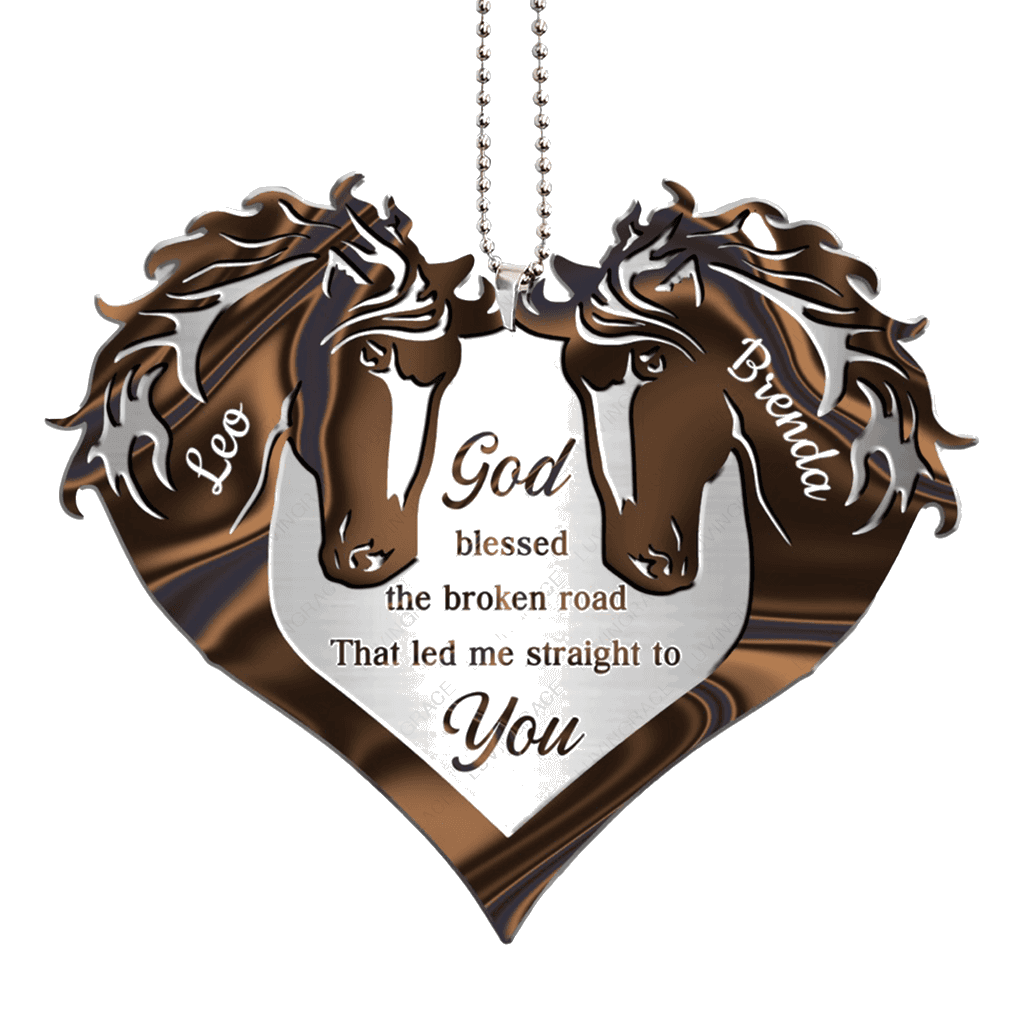 Couple Horse Heart God Blessed Personalized Ornament