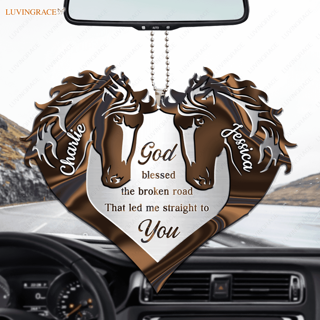 Couple Horse Heart God Blessed Personalized Ornament