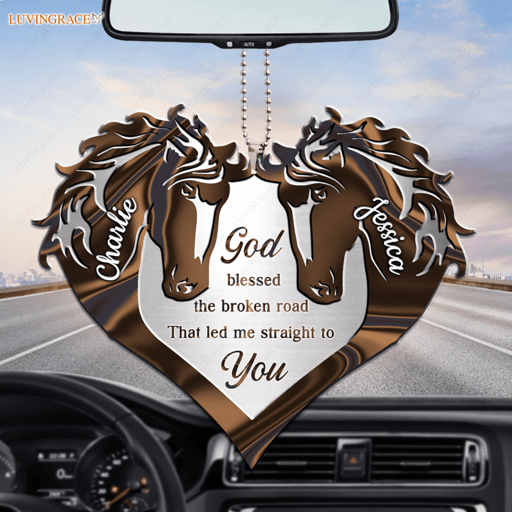 Couple Horse Heart God Blessed Personalized Ornament