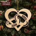 Couple Rinsgs Personalized Wood Engraved Ornaments Wooden Ornament