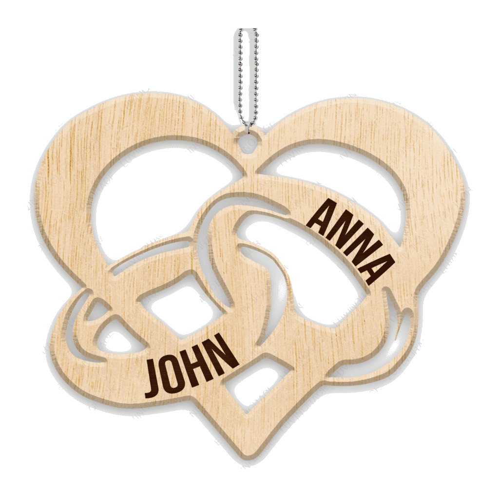 Couple Rinsgs Personalized Wood Engraved Ornaments