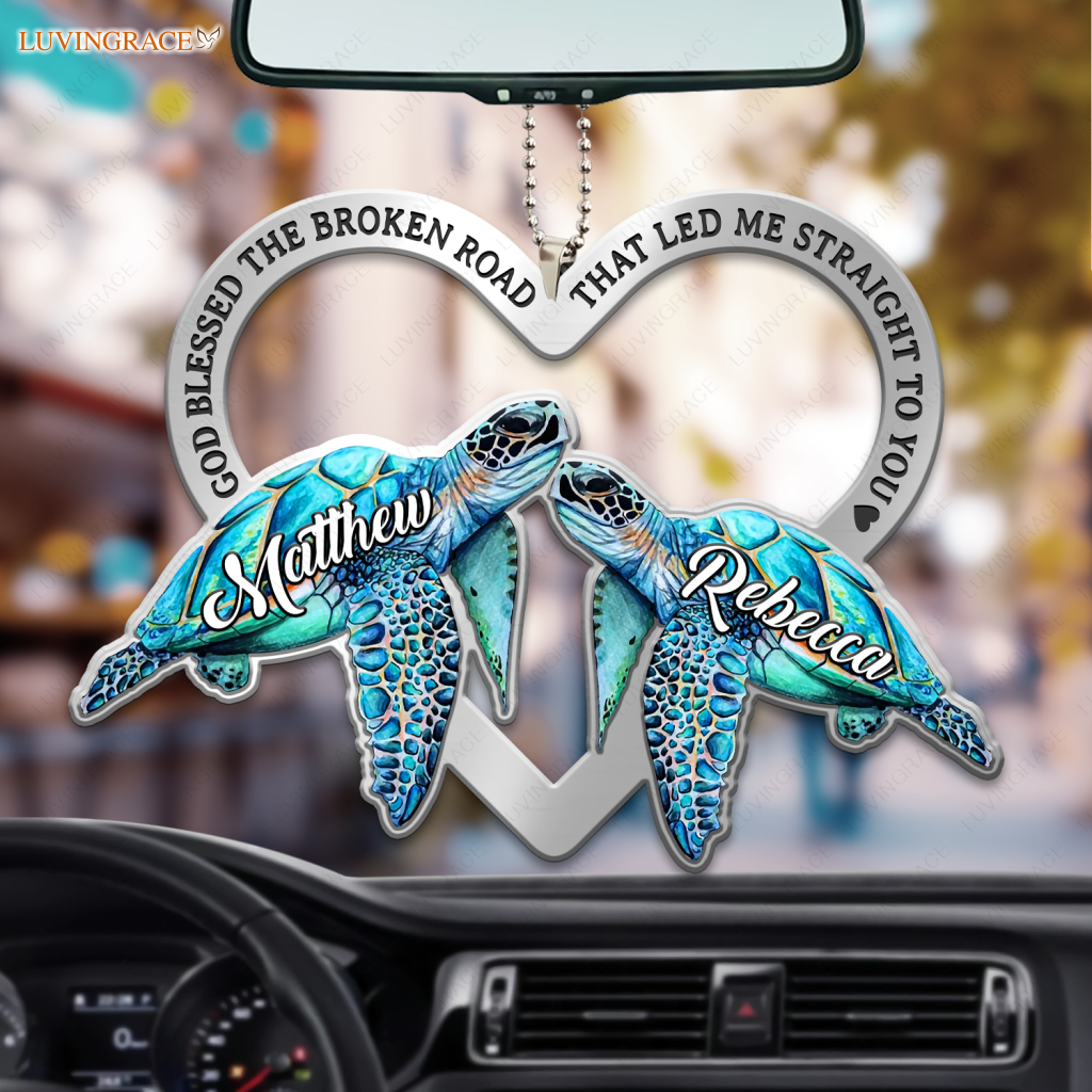 Couple Turtle God Blessed Personalized Ornament