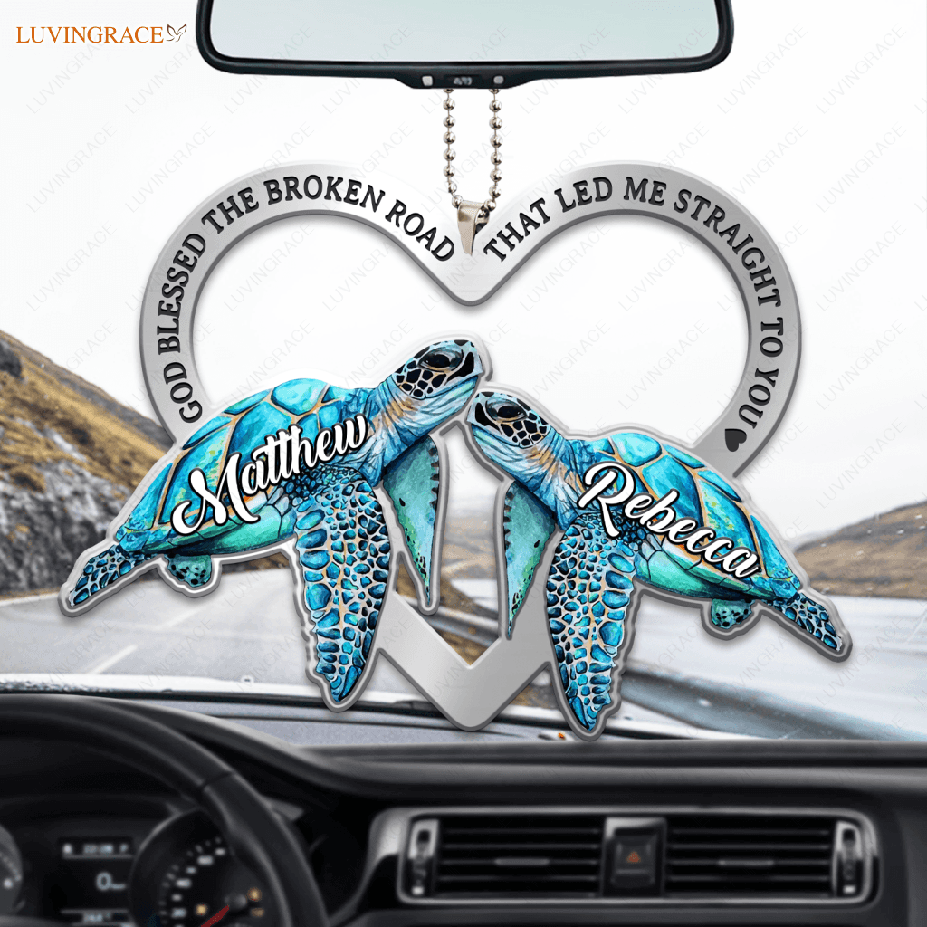 Couple Turtle God Blessed Personalized Ornament