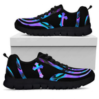 Cross Hologram Faith Over Fear Breathable Running Shoes