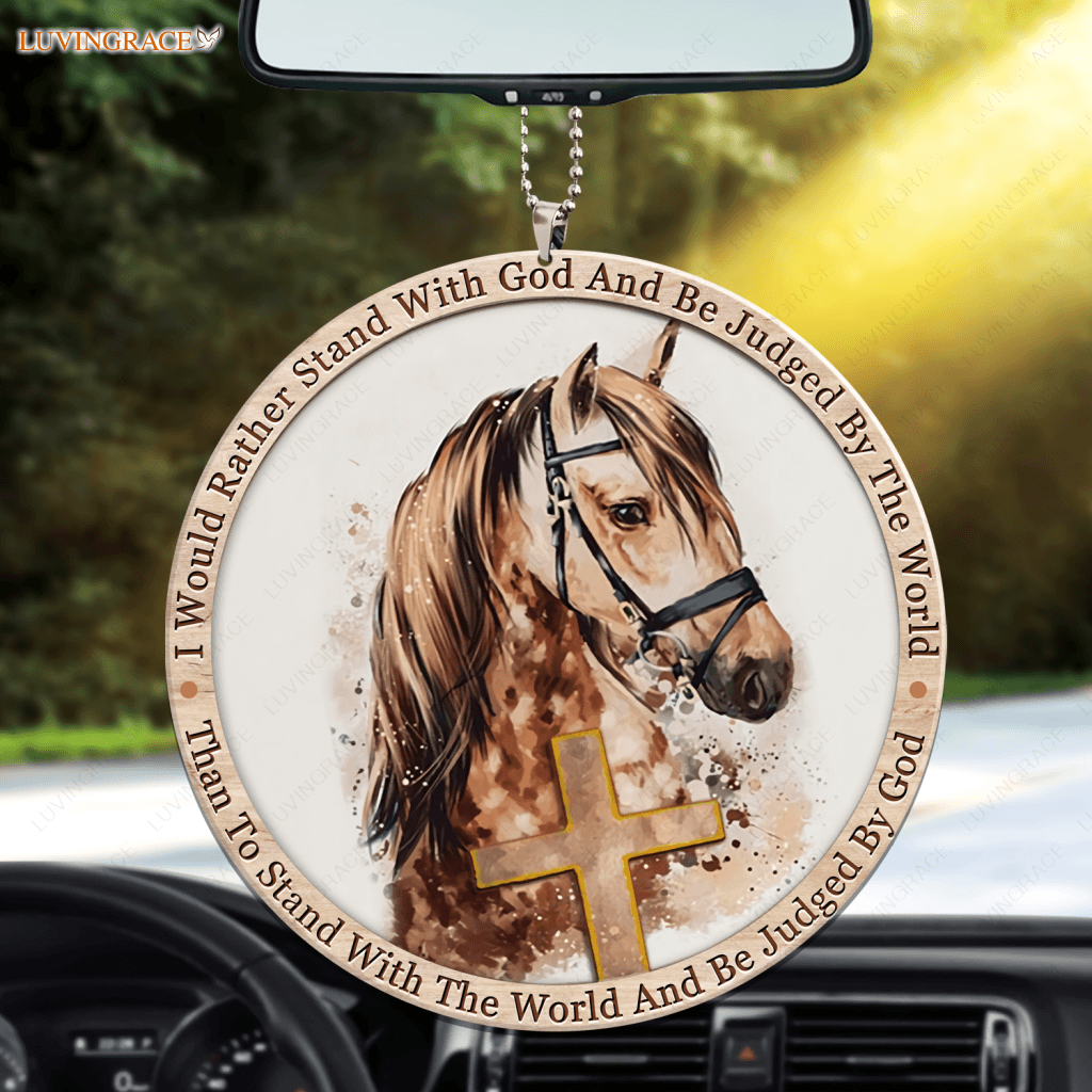 Cross Horse Stand With God Ornament