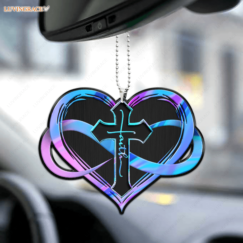 Cross Infinity Heart Ornament