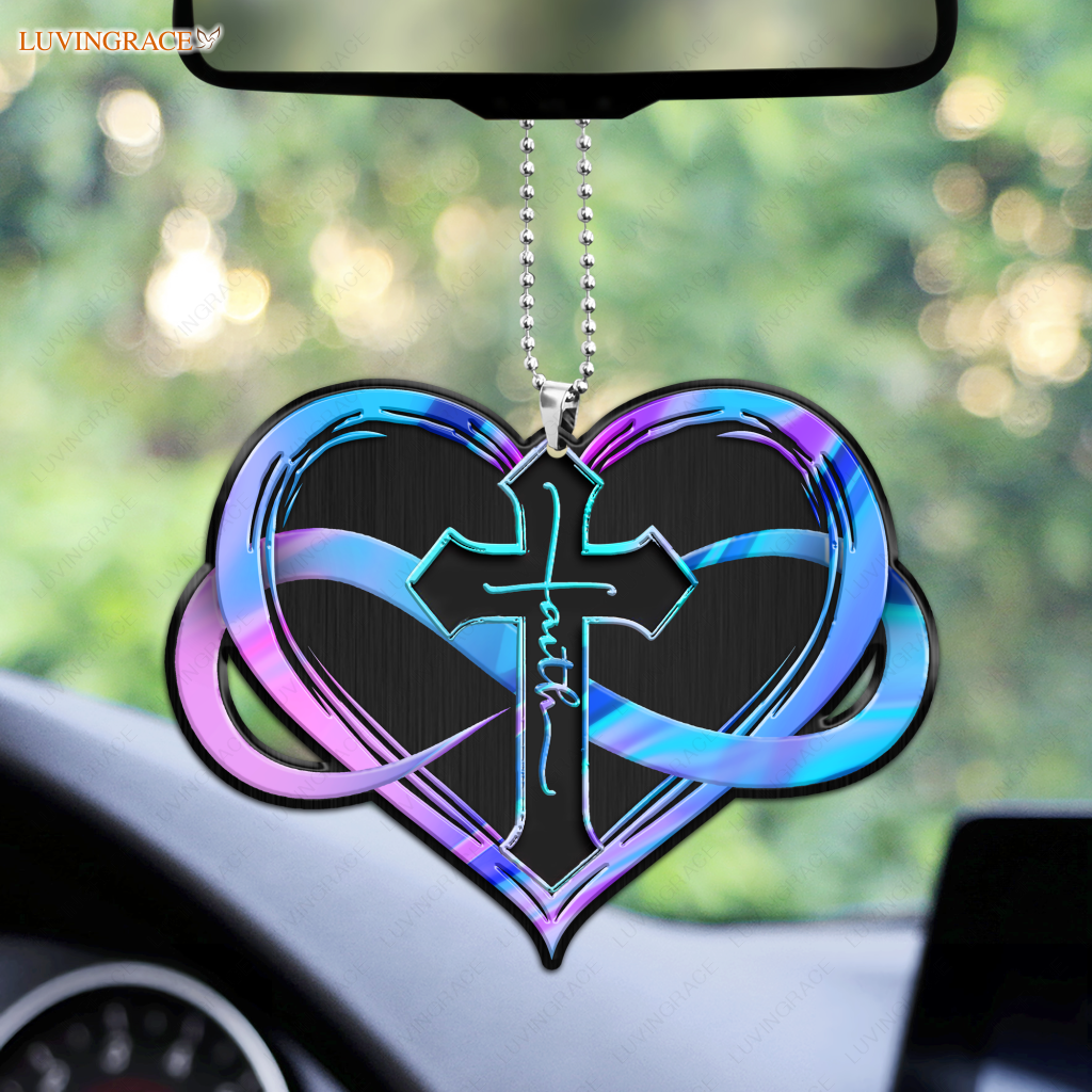 Cross Infinity Heart Ornament