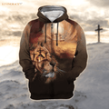 Cross Lion Look To God Trust In Lord Hoodie / S