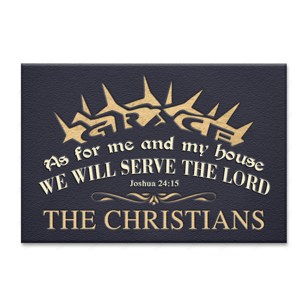 Crown Of Thorns Serve The Lord Personalized Doormat