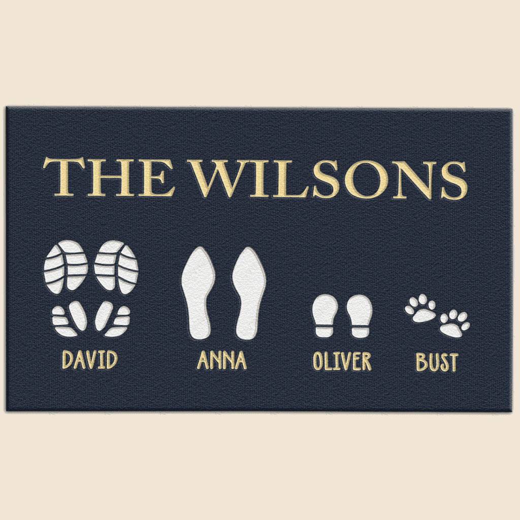 Custom Footprint Family & Pet Name Doormat