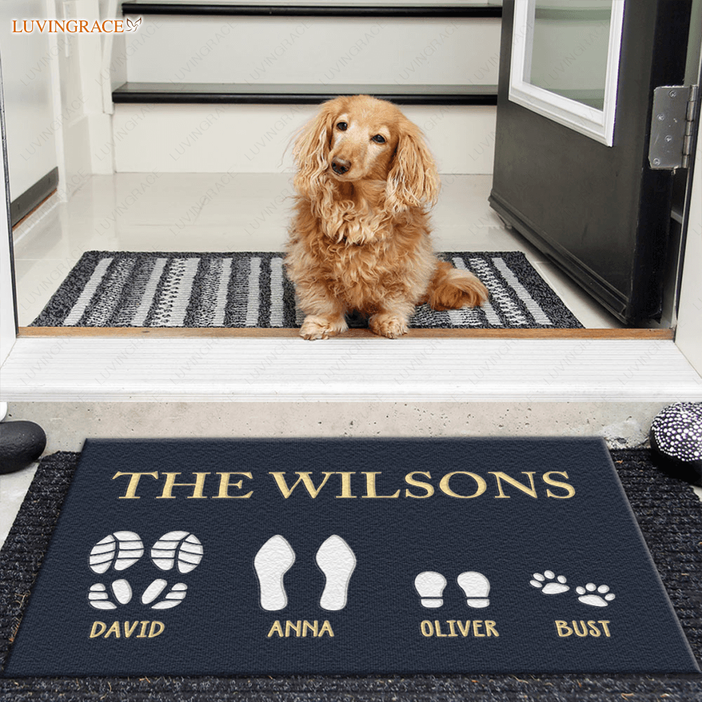 Custom Footprint Family & Pet Name Doormat
