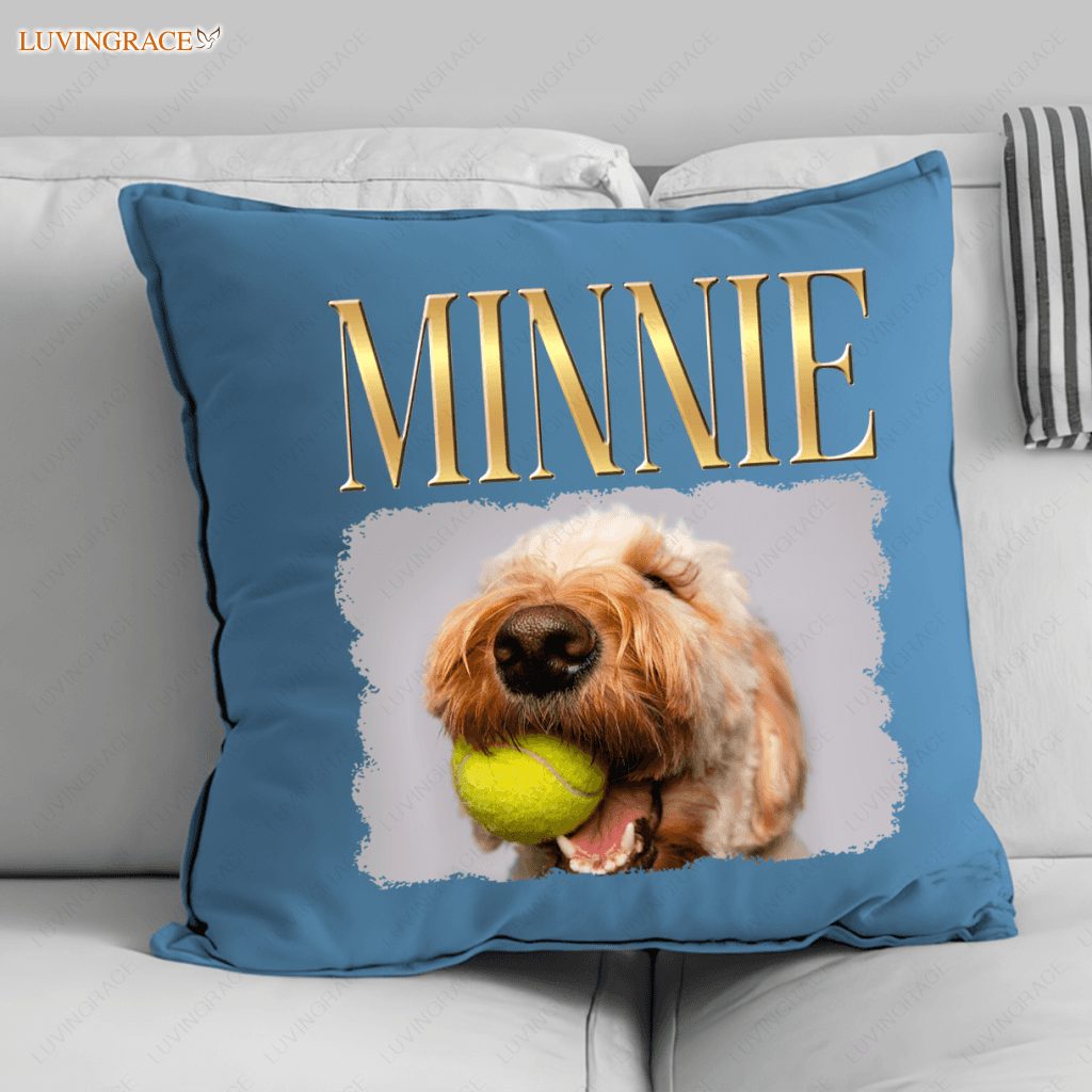 Custom Hip Hop Vintage Theme Pet Portrait Pillow - Personalized Unisex