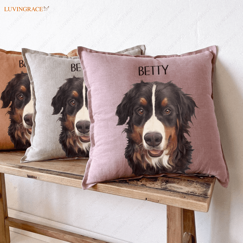 Custom Pet Pillow Using Photo And Name Cat Dog - Personalized Pillows Cases