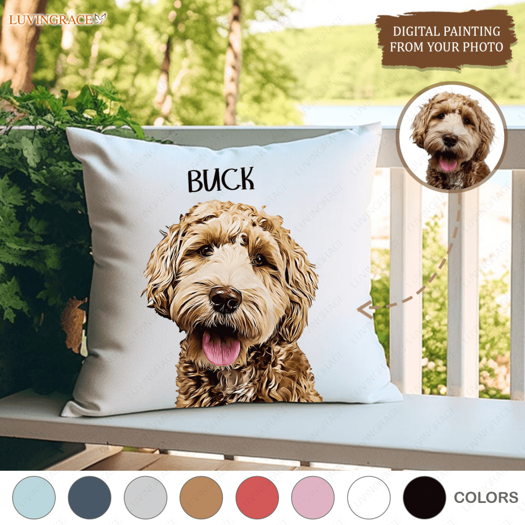 Custom Pet Pillow Using Photo And Name Cat Dog - Personalized Pillows Cases