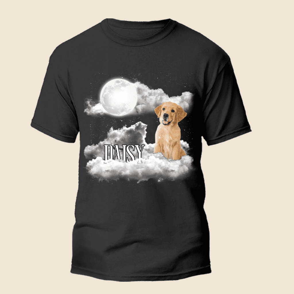 Custom Pet Portrait Shirt Go To The Moon - Personalized Custom Unisex T-Shirt