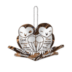 Cute Barn Owl Couple God Blessed Personalized Ornament
