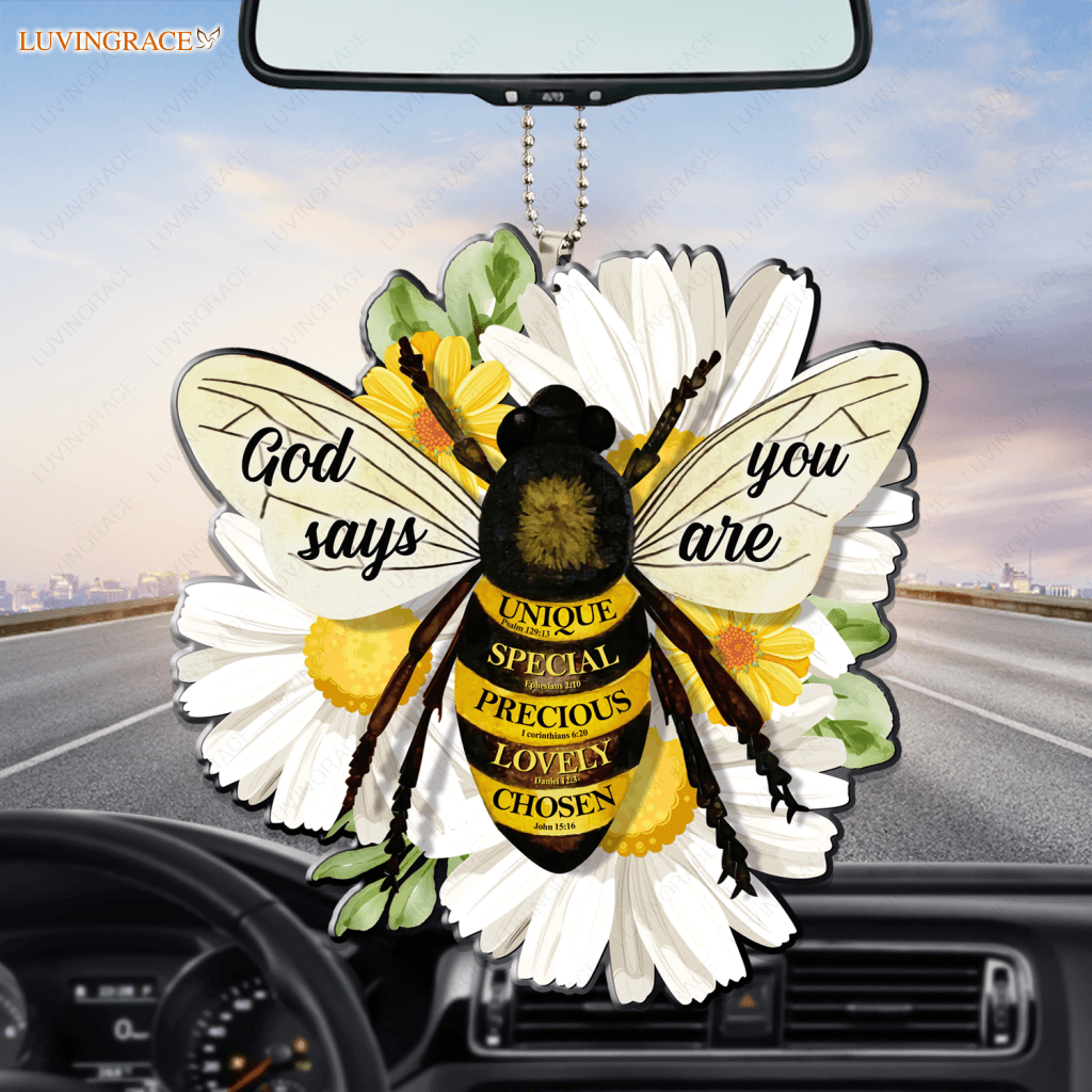Daisies And Bee God Says You Are Ornament