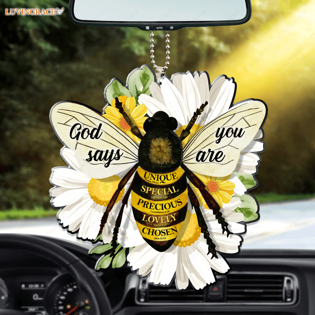 Daisies And Bee God Says You Are Ornament
