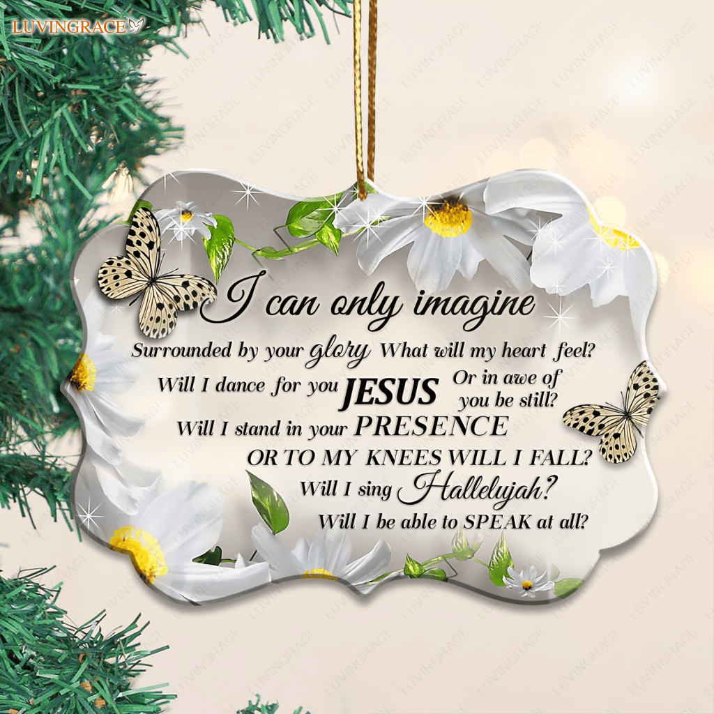 Daisy And Butterfly Surrounded By The Glory Aluminum Ornament