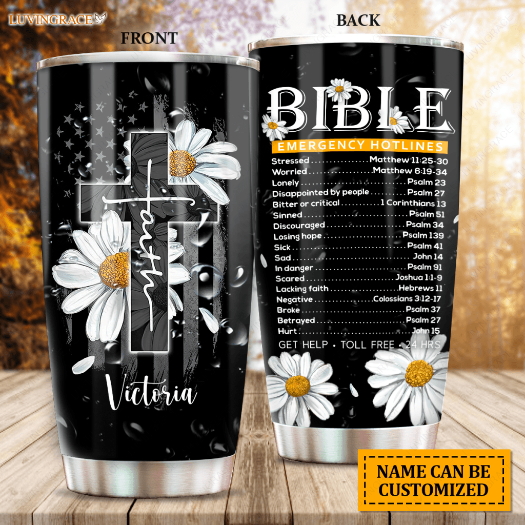 Daisy Cross Bible Emergency Customized Tumbler Tumbler