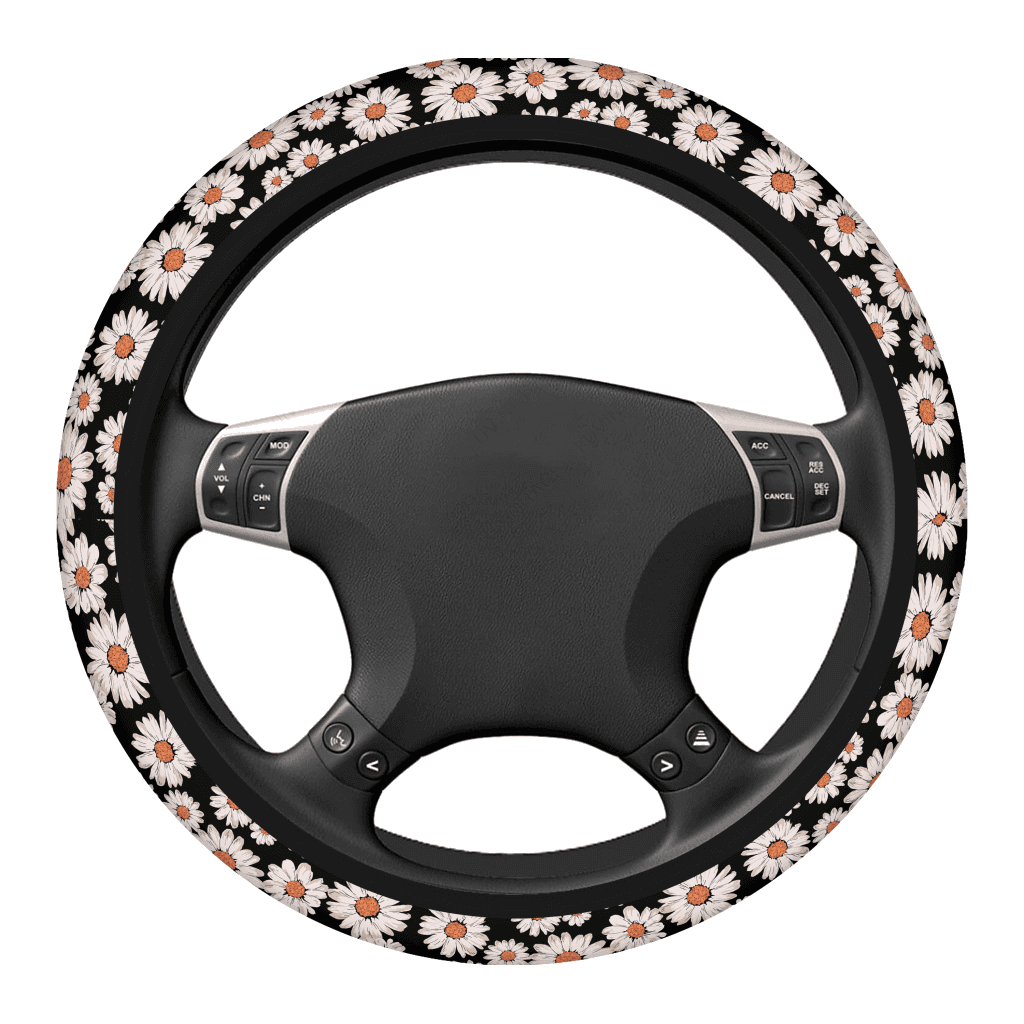 Daisy Flower Car Interior Decoration Steering Wheel Cover