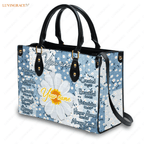 Daisy Flower On Jean Pattern Identity In Christ You Are - Personalized Custom Leather Bag Handbags