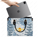 Daisy Flower On Jean Pattern Identity In Christ You Are - Personalized Custom Leather Bag Handbags