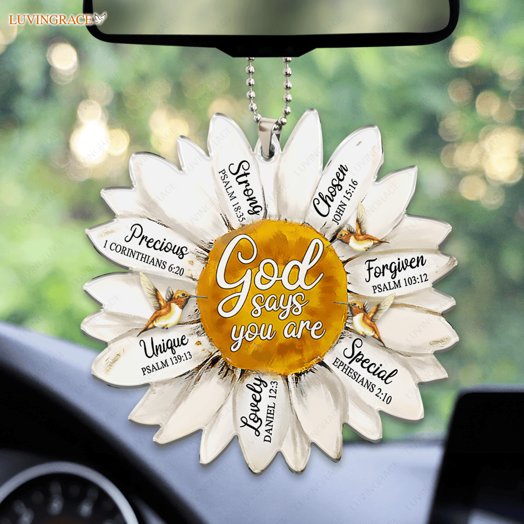 Daisy Flowers Hummingbird God Says You Are Ornament