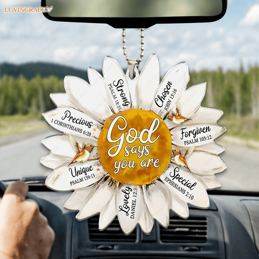 Daisy Flowers Hummingbird God Says You Are Ornament