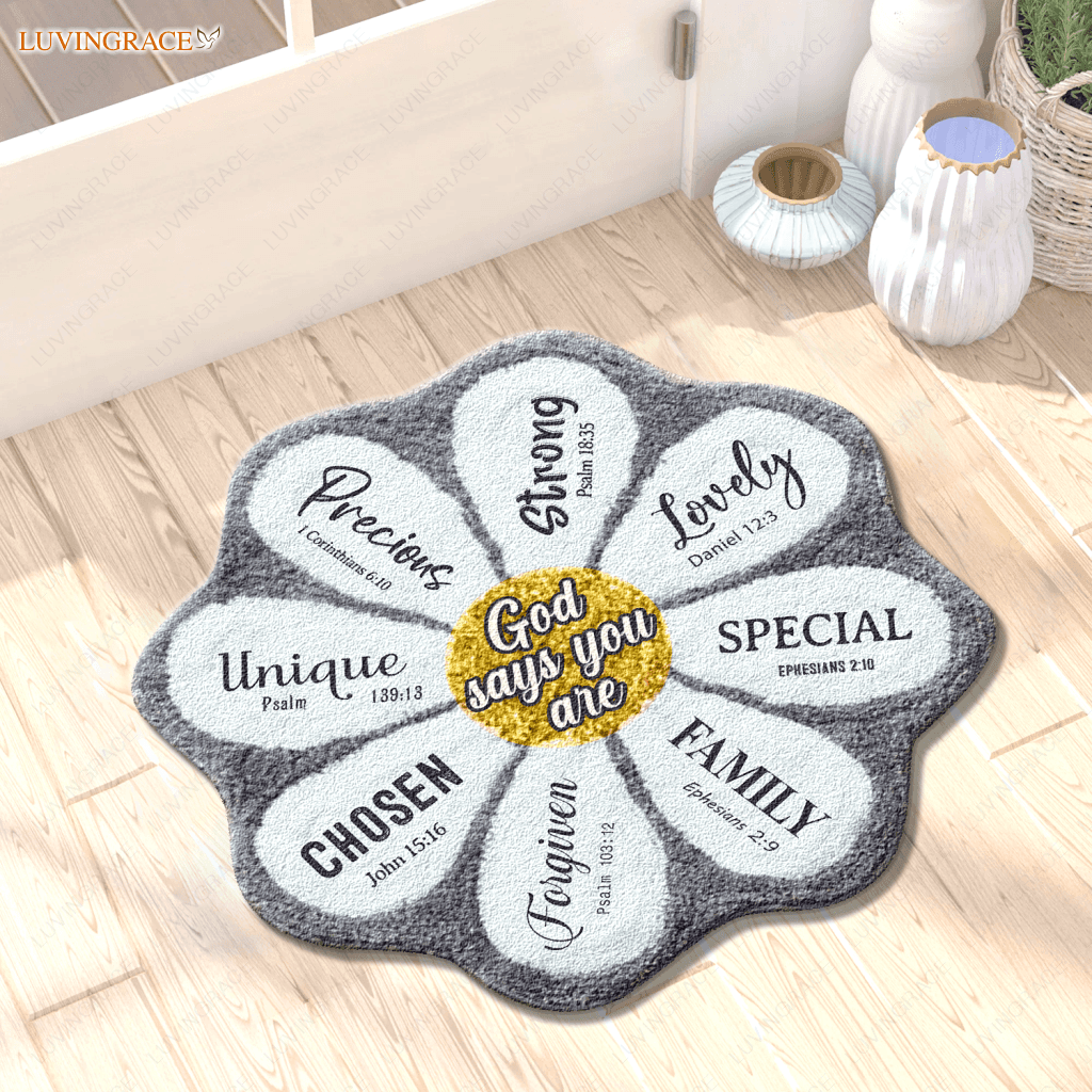 Daisy God Says You Are Shaped Doormat