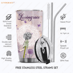 Dandelion And Butterlly As For Me My House Personalized Tumbler