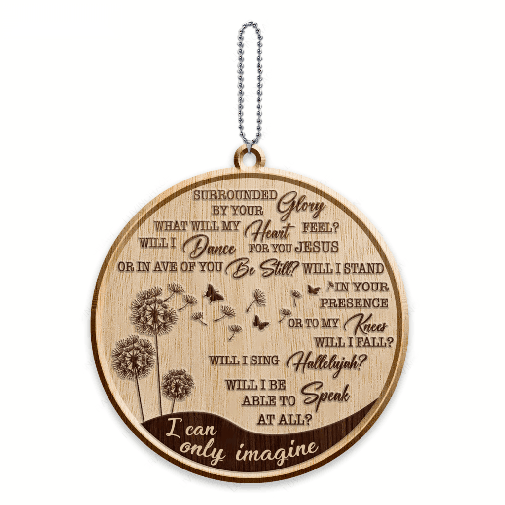 Dandelion Butterfly I Can Only Imagine Wood Engraved Ornaments