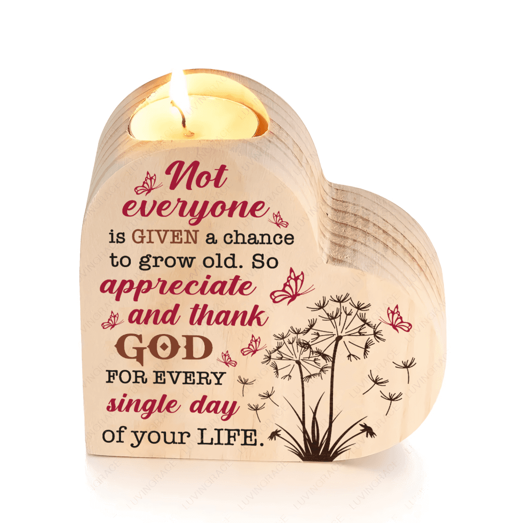 Dandelion Butterfly Thank God Every Day Candle Holder